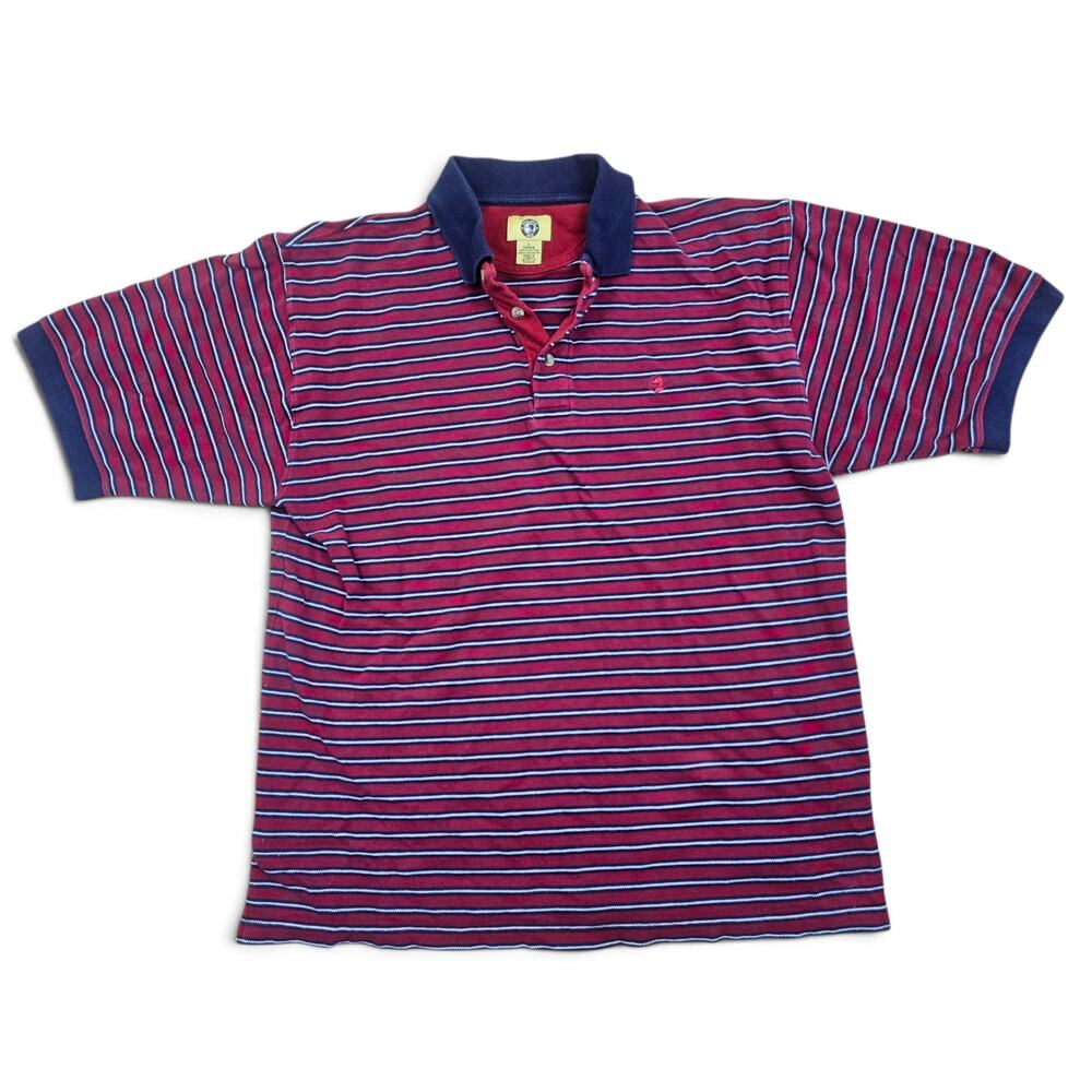 DUCK HEAD Striped Polo Shirt Men's Large VTG 90s Boxy Fit Golf Casual Preppy